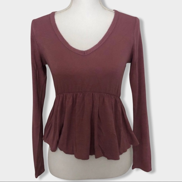 Olivia Rose Tal Tops - 🦋🦋Long Sleeve Mauve Babydoll Top